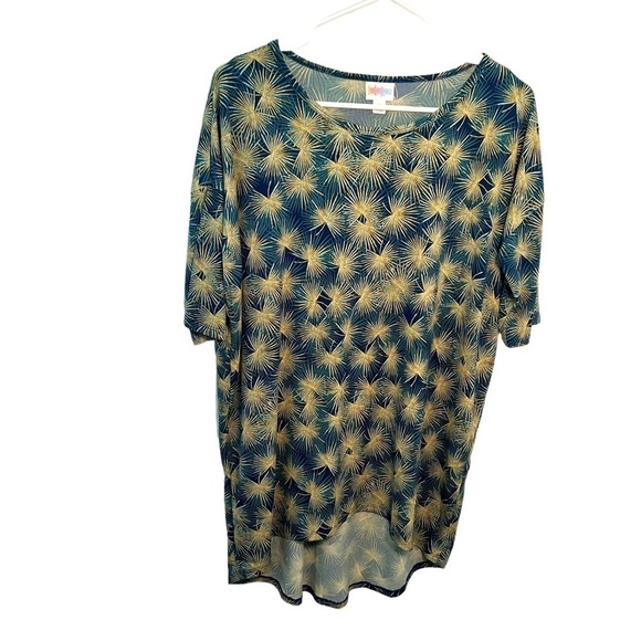 Lularoe Irma Tunic Top Blue Dandelion Print - Picture 1 of 10
